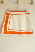 NEW Maeve By Anthropologie White & Orange Mini Skirt | M