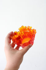 Dalzell Viking Amberina Glass Candle Votive