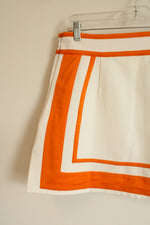 NEW Maeve By Anthropologie White & Orange Mini Skirt | M