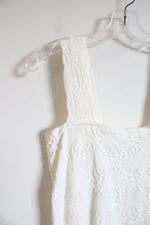 Wallflower White Textured Cropped Tank Top | L/XL