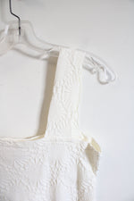 Wallflower White Textured Cropped Tank Top | L/XL