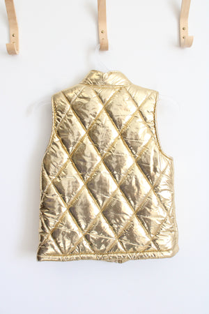 Faded Glory Metallic Gold Puffer Vest | Youth L (10/12)