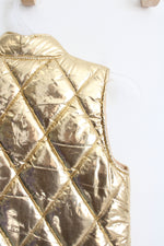 Faded Glory Metallic Gold Puffer Vest | Youth L (10/12)
