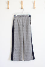 NEW Free Assembly Wide Leg Varsity Navy & White Checkered Pants | Youth L (10/12)