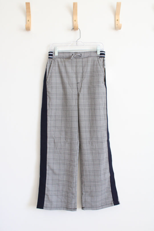 NEW Free Assembly Wide Leg Varsity Navy & White Checkered Pants | Youth L (10/12)