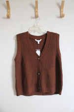 NEW Time And Tru Brown Sweater Vest | L