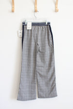 NEW Free Assembly Wide Leg Varsity Navy & White Checkered Pants | Youth L (10/12)