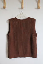 NEW Time And Tru Brown Sweater Vest | L