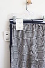 NEW Free Assembly Wide Leg Varsity Navy & White Checkered Pants | Youth L (10/12)