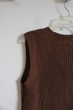 NEW Time And Tru Brown Sweater Vest | L