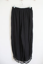Salty Lemon Black Fringe Loose Pants | XL