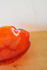 Amberina Flower Glass Bowl