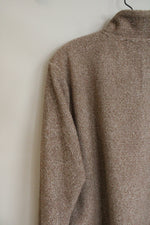Eddie Bauer Brown Fleece 1/4 Button Pullover Sweatshirt | XL