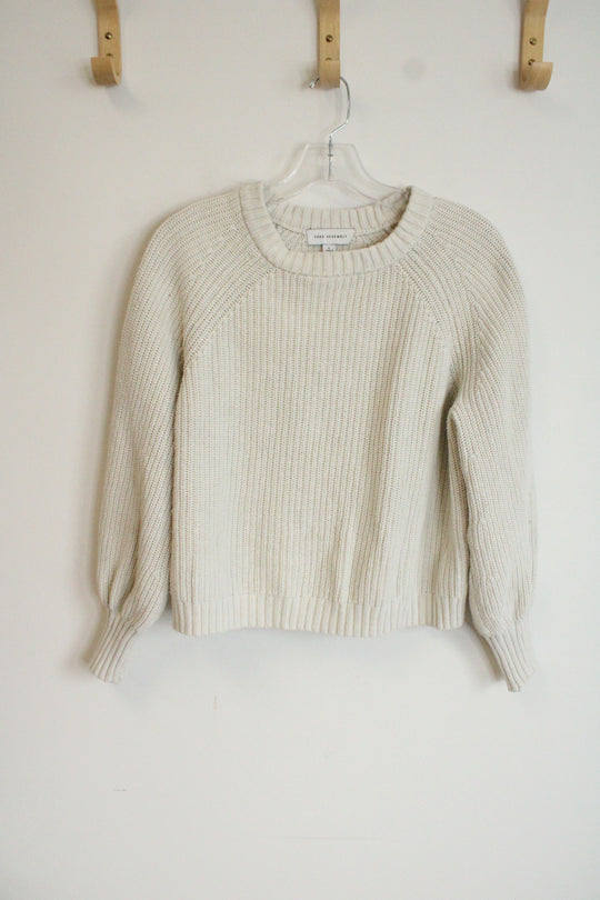 Free Assembly White Knit Sweater | L