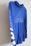 Adidas Cobalt Blue Logo Cotton Hoodie Shirt | Youth L (14/16)