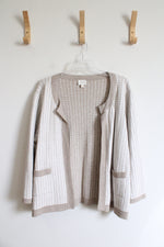 Cyrus Cream & Tan Checkered Cardigan | XL
