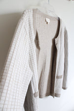 Cyrus Cream & Tan Checkered Cardigan | XL