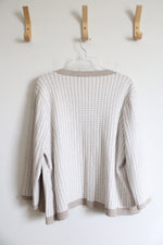 Cyrus Cream & Tan Checkered Cardigan | XL