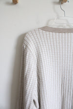 Cyrus Cream & Tan Checkered Cardigan | XL