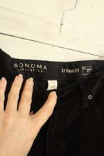 Sonoma Black Straight Leg Corduroy Pants | 10P
