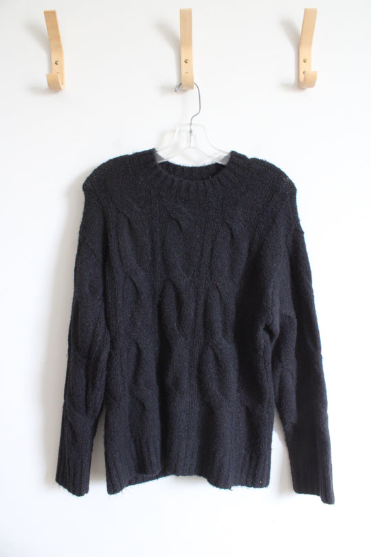 American Eagle Black Cable Knit Sweater | XXS