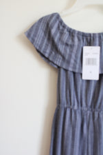 NEW Eyeshadow Girls Blue Striped Jumpsuit | 8