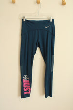 Nike Running Teal and Pink Mesh Cutout Leggings | S