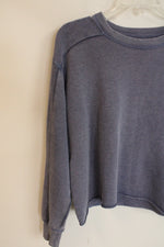 Aerie Dusty Blue Crop Sweatshirt | S