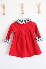 Sophie Ross Red Fuzzy Black & White Leopard Print Jacket | 24 MO