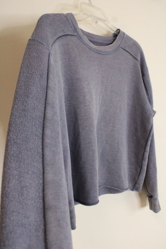Aerie Dusty Blue Crop Sweatshirt | S