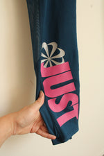 Nike Running Teal and Pink Mesh Cutout Leggings | S