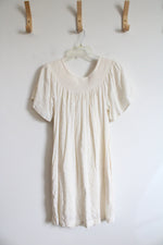 Old Navy Cream Eyelet Wide Neck Dress | M