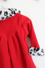 Sophie Ross Red Fuzzy Black & White Leopard Print Jacket | 24 MO
