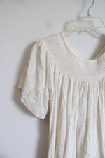 Old Navy Cream Eyelet Wide Neck Dress | M