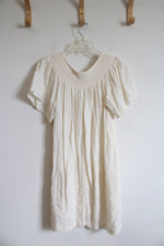 Old Navy Cream Eyelet Wide Neck Dress | M