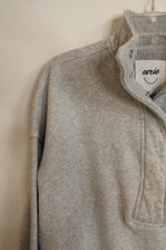 Aerie Light Gray 1/2 Button Down Sweatshirt | XXS