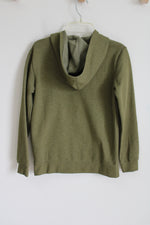 Cat & Jack Olive Green Fleece Lined Zip Up Hoodie Jacket | 8/10