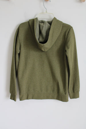 Cat & Jack Olive Green Fleece Lined Zip Up Hoodie Jacket | 8/10