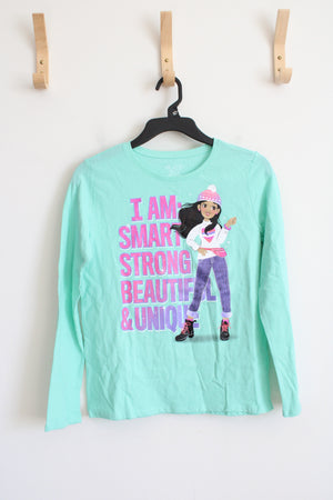 Children's Place Teal "I Am Smart" Long Sleeved Shirt | Youth XL (14)