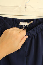 Blu Pepper Navy with Orange Embroidered Scalloped Hem Shorts | S
