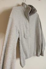 Aerie Light Gray 1/2 Button Down Sweatshirt | XXS