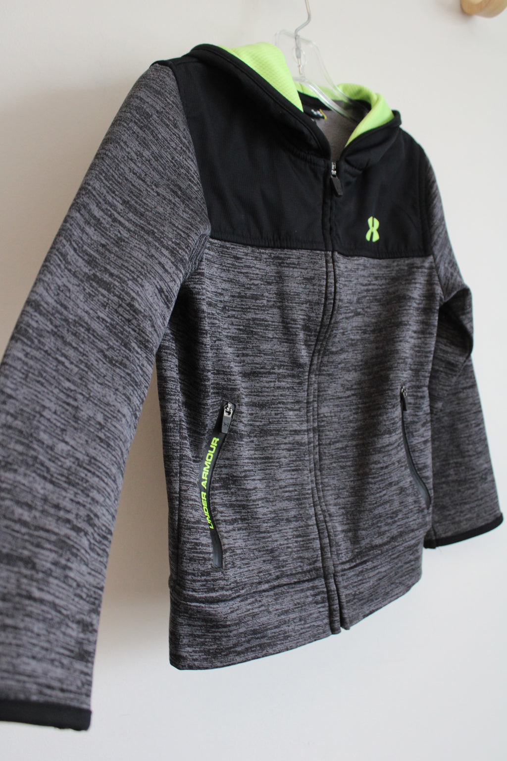 Under Armour Gray Black Green Jacket Hoodie | 6