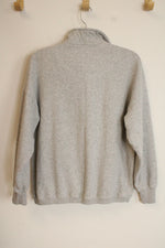 Aerie Light Gray 1/2 Button Down Sweatshirt | XXS