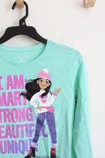 Children's Place Teal "I Am Smart" Long Sleeved Shirt | Youth XL (14)