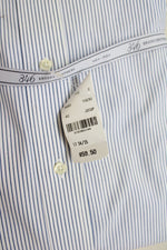 NEW Brooks Brothers Blue & White Striped Button Down Cotton Shirt | 17-4/5