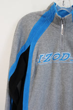 Izod Perform Gray Blue & Black Quarter Zip Sweatshirt | Youth L (14/16)