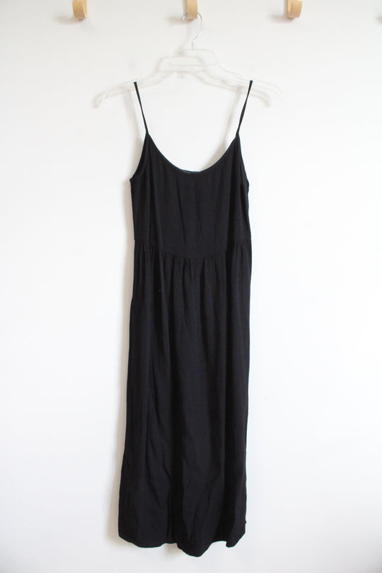 Zara Woman Black A-Line Midi Dress | XS