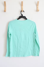Children's Place Teal "I Am Smart" Long Sleeved Shirt | Youth XL (14)