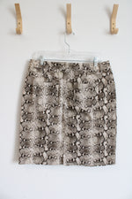 Chico's Additions Faux Snake Skin Brown Shirt | Size 1