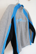 Izod Perform Gray Blue & Black Quarter Zip Sweatshirt | Youth L (14/16)